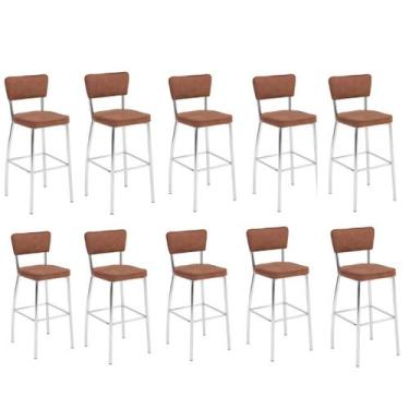 Imagem de Kit 10 banquetas haidê gourmet para bancada-assento facto fendi - GAT 