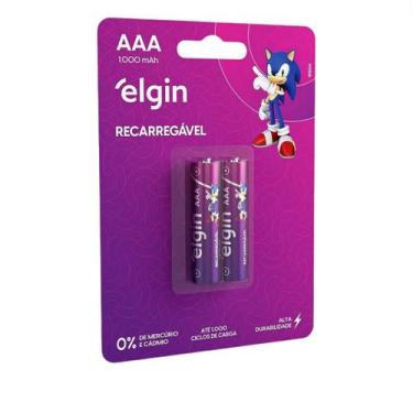 Imagem de Pilha Recarregável Elgin AAA Palito Blister 900 mAh 1.2V - Cartela com