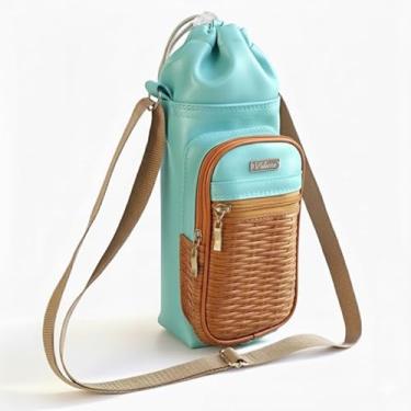 Imagem de Bolsa Térmica (TIFFANY COM CARAMELO TRANÇADO) GALANTE para Garrafa de 750 ML em Couro Sintético - Coleção Cores VERÃO 2026