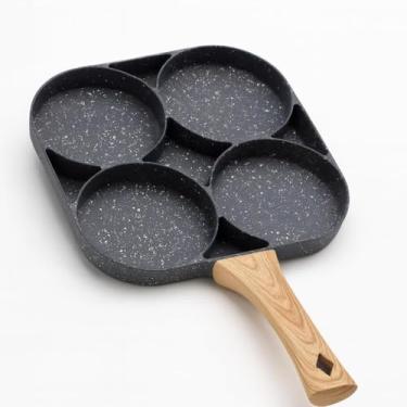 Imagem de Frigideira Antiaderente 4 em 1 de Pedra Maifan — Para Ovos, Hambúrguer, Panquecas e Bacon — Não Gruda, Resistente e Cabo que Não Esquenta