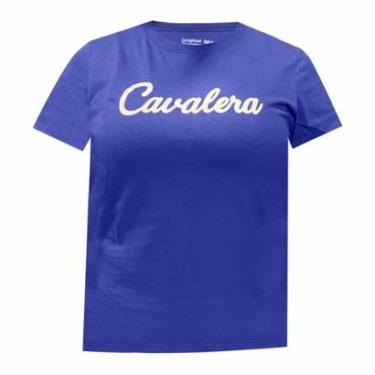 Imagem de Camiseta Cavalera Feminina Slim Basic Sign Azul-Feminino