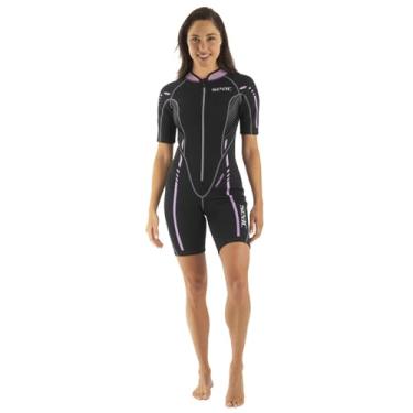 Imagem de SEAC Roupa de mergulho M.Corto Trendy Lady de neoprene de 2,5 mm com zíper frontal para esportes aquáticos, PP
