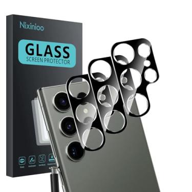 Imagem de Nixinioo Pacote com 3 protetores de lente de câmera para Samsung Galaxy S23 Ultra, vidro temperado, anti-impressões digitais, dureza 9H, resistente a arranhões, fácil de instalar, sem bolhas, clareza