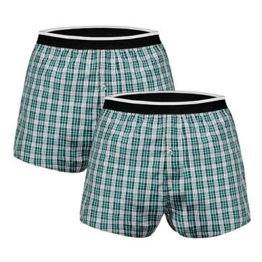 Imagem de TIICHOO Cueca boxer masculina lavável para incontinência, 150 ml, reutilizável, à prova de vazamento, com braguilha frontal, Verde (pacote com 2), 4XG