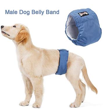 Imagem de Bandola abdominal lavável para cachorro macho fralda pet incontinência urinária poliéster macio e confortável fecho de náilon ajustável treinamento banheiro design respirável cachorros