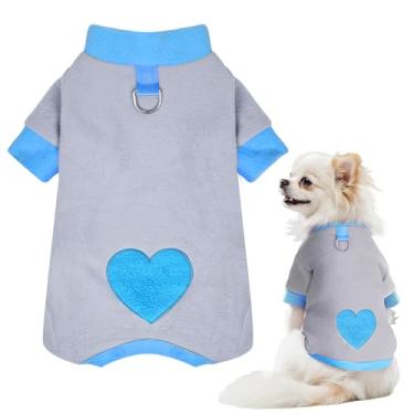 Imagem de YKYUASD Pijama de lã para cachorro, fofo, amor, coração, cachorrinho, suéter, macacão macio e quente para animais de estimação, roupas de férias para cães e gatos pequenos