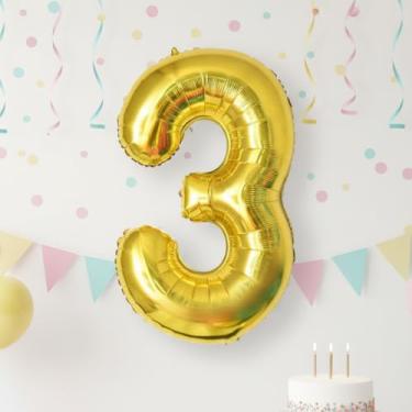 Imagem de 1 peça de balões digitais dourados de 81 cm, decoração de festa de aniversário, globos, artigos de festa de aniversário, adereço para fotos, arranjo de decoração de cena de aniversário de aniversário