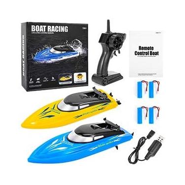 Imagem de Geefia Barcos RC de alta velocidade para piscinas e lagos – Barcos de controle remoto de 10 km/H para crianças e adultos