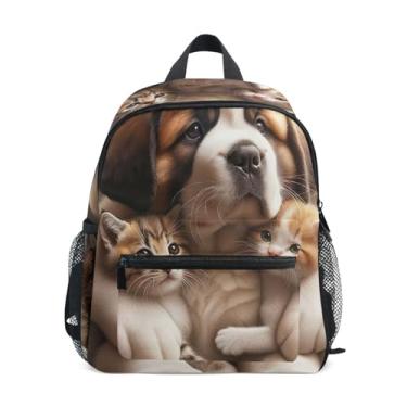 Imagem de GAIGEO Cute Dog Pet Kitten Cat Backpack for Baby with Whistle, Adjustable Chest Strap, Toddler Boys Backpack Lightweight & Compact for Ages 3-8