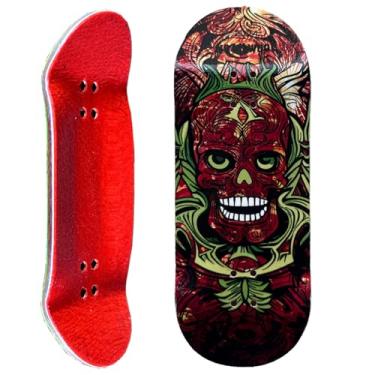 Imagem de Noahwood Mini deck de skate Pro côncavo profundo (6 camadas de madeira de bordo colorido 35 x 97 mm feito à mão (Hot Gost)