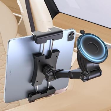 Imagem de OHLPRO Suporte de tablet para ventosa de carro para painel e para-brisa, suporte de braçadeira ajustável atualizado com braço telescópico compatível com iPad Pro/Air/Mini, Galaxy Tab, Kindle Fire