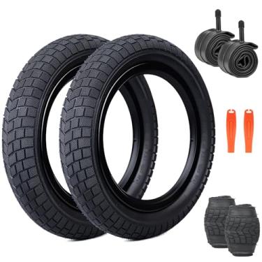 Imagem de Balinge Pneus de bicicleta 12 x 2,125 pacote com 2 pneus de bicicleta de 50 cm preto 12x2,1 25 pneu de bicicleta e tubo dobrável de substituição adequado para pneus de bicicleta 12 x 2,1 12 x 2,125 12