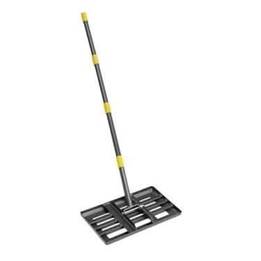 Imagem de MotiveTech Ancinho nivelador de gramado, ancinho de jardim profissional e para nivelar gramados em quintais, campos de golfe e pastagens, S