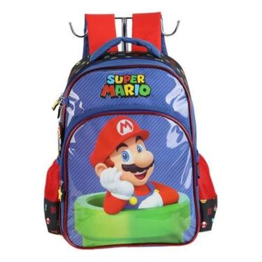 Imagem de Mochila Costas Infantil 2 Bolsos Super Mario - Luxcel