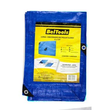 Imagem de Lona Carreteiro Plástica Azul 3x3m 150 Micras Beltools