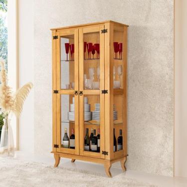 Imagem de Cristaleira Vidro Madeira Maciça Antiga Bella Luna Imbuia - CASA DA MA