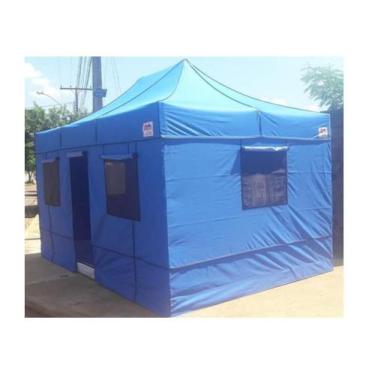 Imagem de Tenda Sanfonada Camping 3x3 Metros Nylon - Goiânia Toldos, Azul