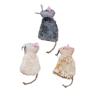 Imagem de HANABASS 3 peças de brinquedos de pelúcia interativos simulados para gatinhos, animais de estimação, envolvendo companheiros de brincadeira para manter os gatos ativos e felizes