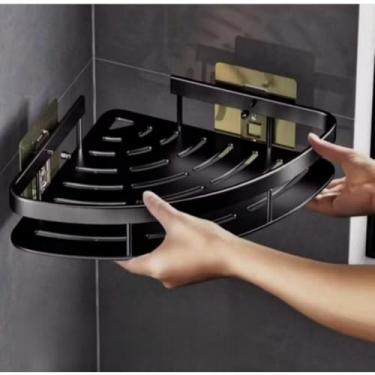 Imagem de Suporte prateleira Shampoo Sabonete Banheiro Adesivo Parede Box Luxo(01 suporte canto)