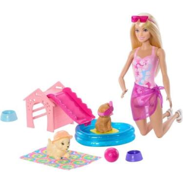 Imagem de Barbie Family Festa NA Piscina com Cachorrinho e Acessórios - Barbie (