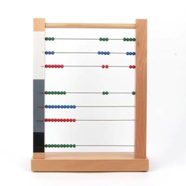 Imagem de ZQsmgs Moldura de Contagem de Números em Madeira Montessori, Brinquedos Educativos para Material Escolar em Casa,Big