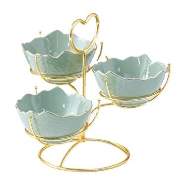 Imagem de Prato de lanches domésticos prato de frutas festa de aniversário sobremesa bolo suporte multicamadas doces salada talheres (cor: A, tamanho: tamanho único)