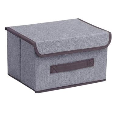 Imagem de Caixa Organizadora, Caixa Organizadora com Tampa Cesta Organizadora Dobrável Caixa Organizadora Brinquedos para Roupas, Brinquedos e Livros, 36 x 23 x 23cm (Cinza)