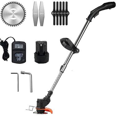 Imagem de Cortador de grama elétrico sem fio, ferramenta de jardim, cortador de grama para gramado e jardim, 21v, 4500mah, 2 baterias-1 bateria (1 bateria)