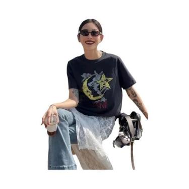 Imagem de Camiseta De Verão Com Estampa De Gato Tigre Rosa Cereja, Manga Curta, 