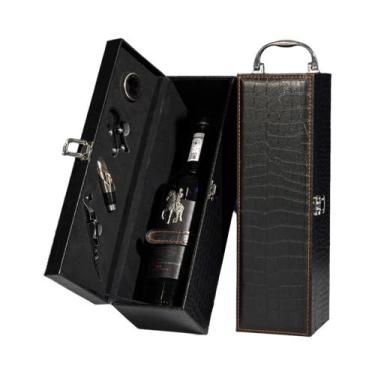 Imagem de Caixa De Presente Portátil Para Uma Garrafa De Vinho Com Conjunto De A
