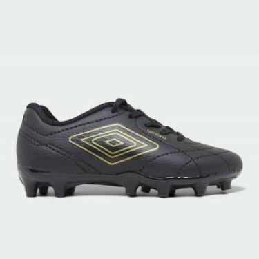 Imagem de Chuteira Campo Umbro Class Fotballer Jr infantil - preto e dourado-Unissex