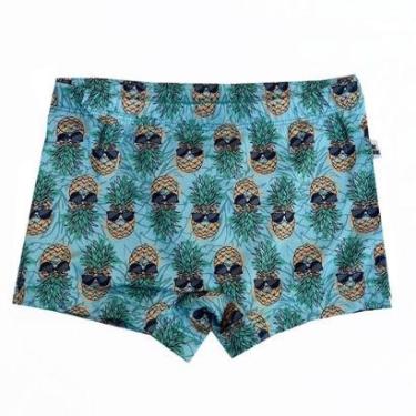 Imagem de Sunga Boxer Infantil Proteção UV Abacaxis Verde Accua UV.Line-Masculino