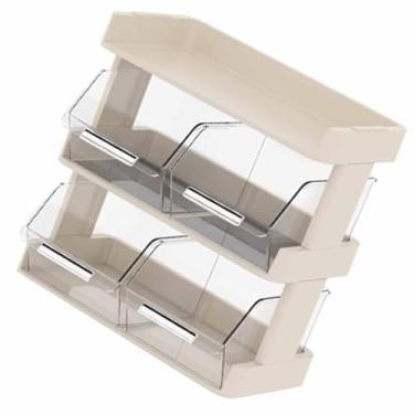 Imagem de LiebeWH Organizador de Saquinhos de chá para Bancada, Rack de Armazenamento de Madeira de 3 Camadas, Design Elegante para chá e café No Escritório ou Em Casa (3 camadas 30x17x29,5cm)