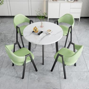 Imagem de Conjunto de mesa e cadeira de clube de recepção de escritório, conjuntos de mesa de negociação para sala de conferências, mesa de centro e cadeira de lazer, conjunto de mesa de jantar para 4 (cor: 8