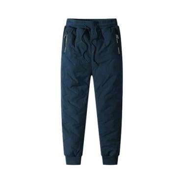 Imagem de Calças Casuais Masculinas De Algodão Grosso Com Cashmere, Tamanho Euro