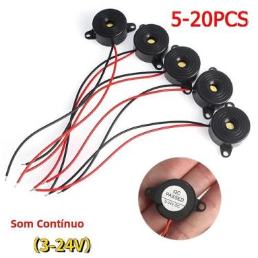 Imagem de Buzzer De Alta Decibéis SFM-20B 3-24V Som Contínuo 2312 Piezo Ativo Pa
