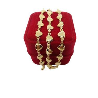 Imagem de Colar Elo Coração Banhados a Ouro Feminino Premium - Luxjóias