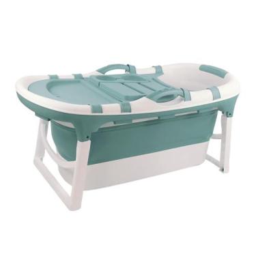 Imagem de Banheira de Bebê Dobrável Portátil Ofurô Adulto Infantil 120 Litros Mu