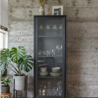 Imagem de Cristaleira Refresh 1 Porta 3 Prateleiras com Vidro Preto - Brv