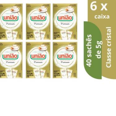 Imagem de Açúcar Granulado União Premium 200g com 40 sachês kit 2, 4,6 ou 8 caix