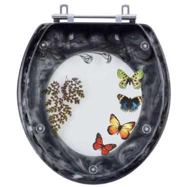 Imagem de Acento Sanitário Deca Convencional Preto com 4 Borboletas