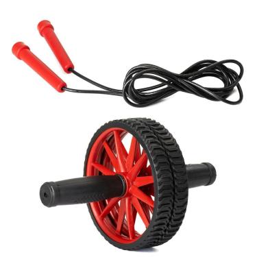 Imagem de Kit Corda Pular + Roda Abdominal Fitness Academia Profissional-Unissex