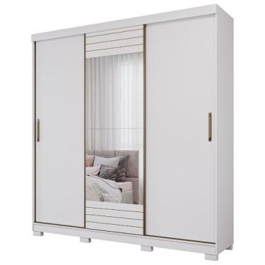 Imagem de Guarda Roupa Ipanema 3 Portas Slide Glass 4 Gavetas MDF - Panan, Branc