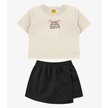 Imagem de Conjunto Blusa com Shorts Saia Rovi Kids Bege, 12, Bege