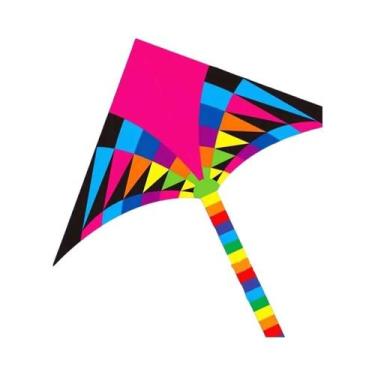 Imagem de Pipa Grande Arco-Íris Delta Para Crianças Com Caudas De 6m, Linha De V