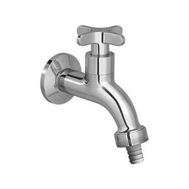 Imagem de Torneira para Jardim e Tanque com Adaptador de Mangueira Flex Cromado 