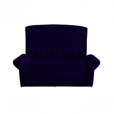 Imagem de Kit Dubaí Cabeceira De Cama Box Casal E Recamier Baú Solteiro 90 Cm Suede Azul Marinho Do Lar Móveis