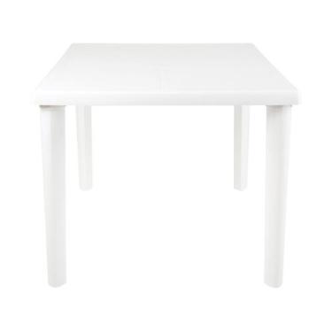 Imagem de Mesa Mor Plástica Quadrada Desmontável Branco, Branco
