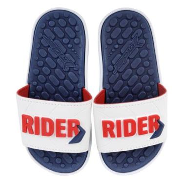 Imagem de Chinelo Juvenil Rider Pump Slide Unissex, Branco, Vermelho, 32