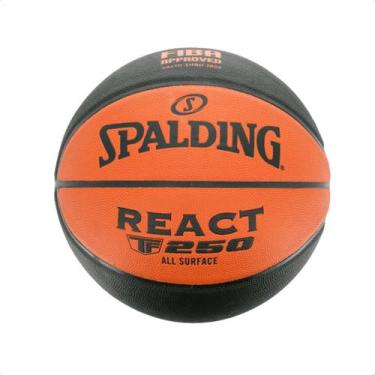 Imagem de Bola De Basquete Oficial Spalding React TF-250 FIBA Indoor, Laranja